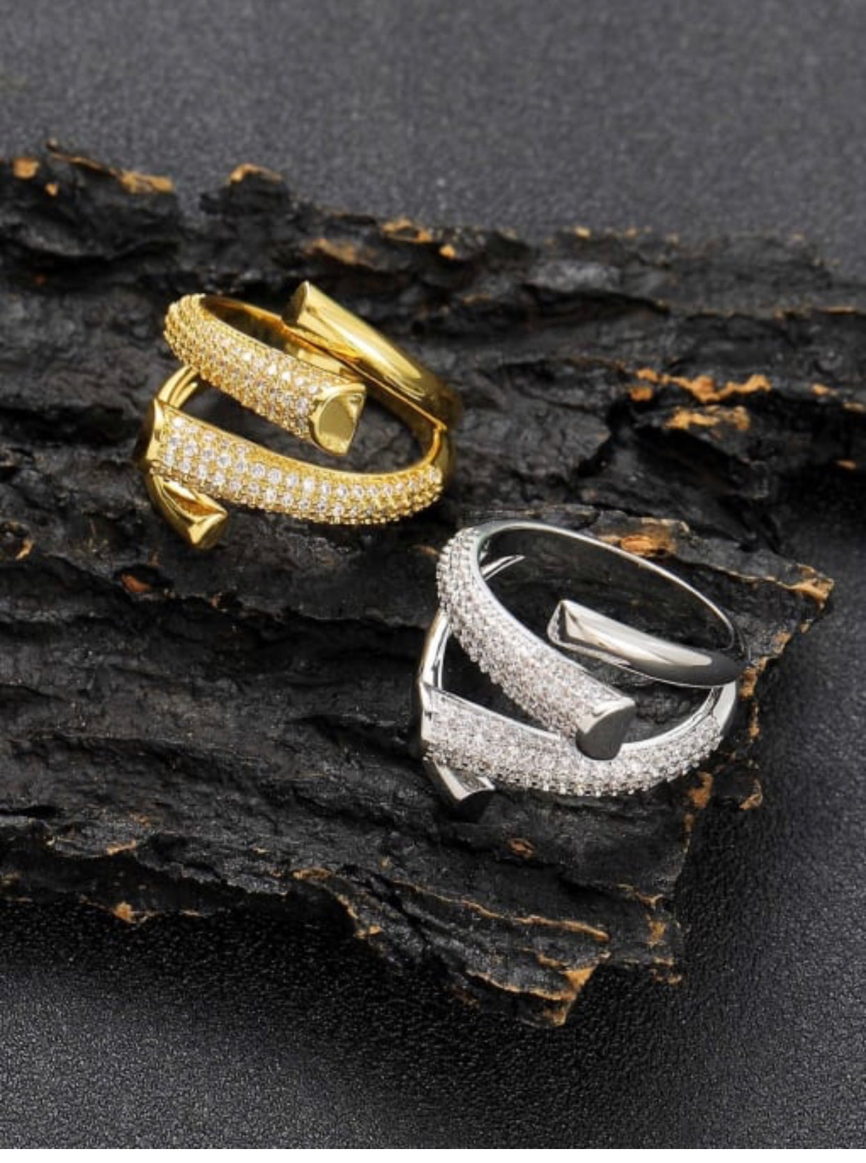 ZOE STERLING SILVER PAVE TWISTED BLING RING