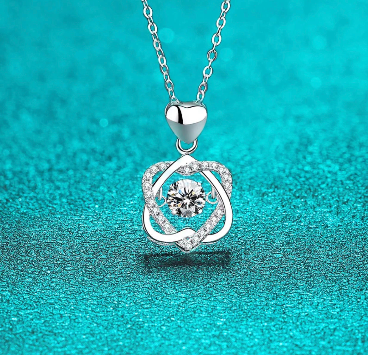DIAMANTÉ HEART MOISSANITE PENDENT NECKLACE