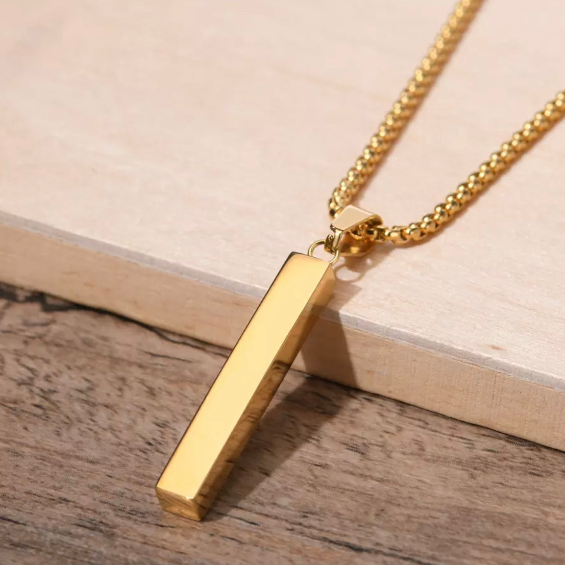 CHRISPINO MENS BAR PENDENT NECKLACE