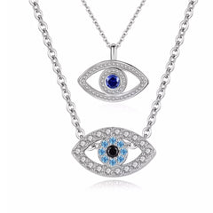 CAPRIA STERLING SILVER WITH CZ STONES EVIL EYE NECKLACE