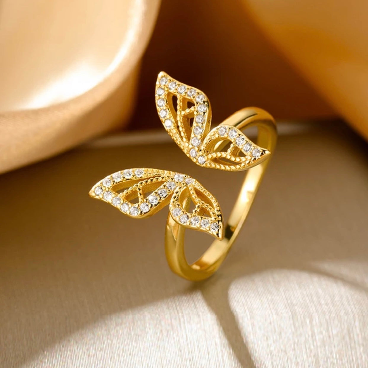 CARMELO CUBIC ZIRCONIA OPEN BUTTERFLY RING