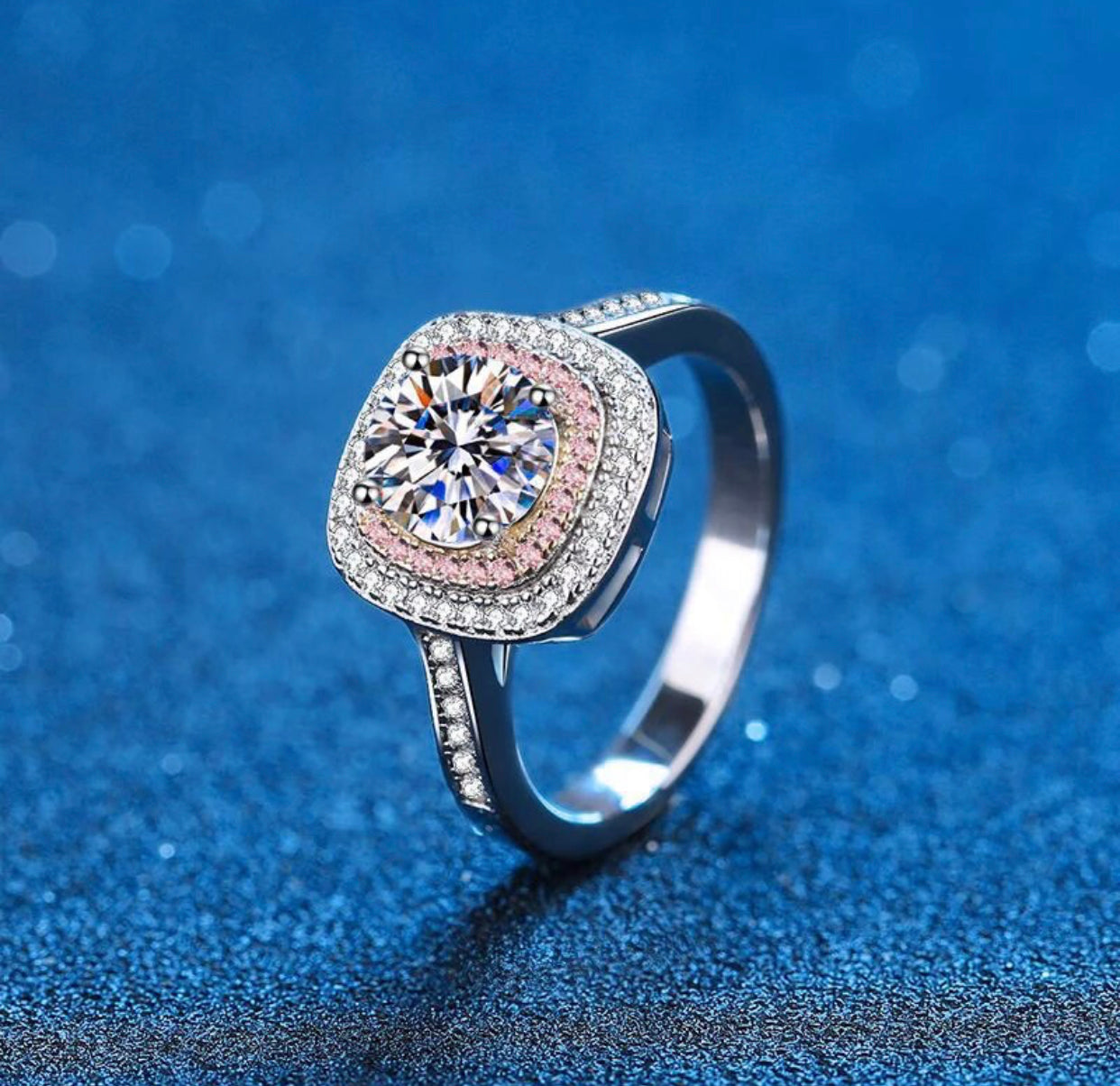 CARINA MOISSANITE PINK DIAMOND RING