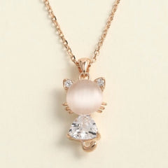 AMALIA KITTY STERLING SILVER ROSE GOLD PENDENT