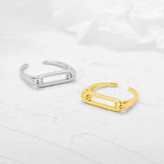 AZZURRA RECTANGLE STERLING SILVER BAND RING