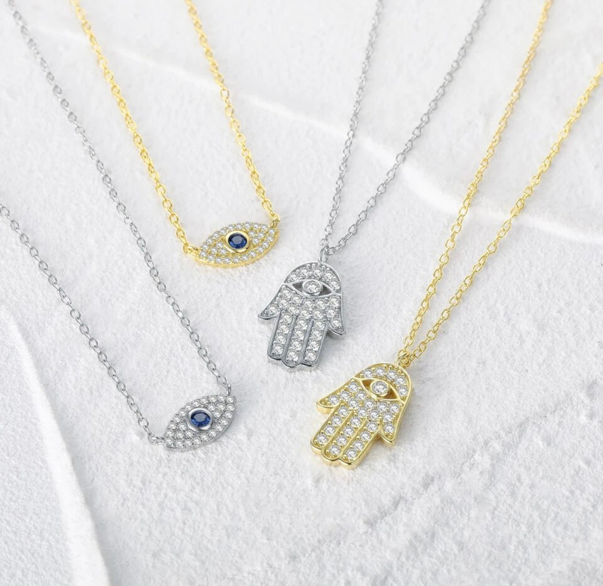 AMARA STERLING SILVER EVIL EYE NECKLACE