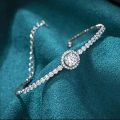 JUSTINA STERLING SILVER MOISSANITE TENNIS BRACELET
