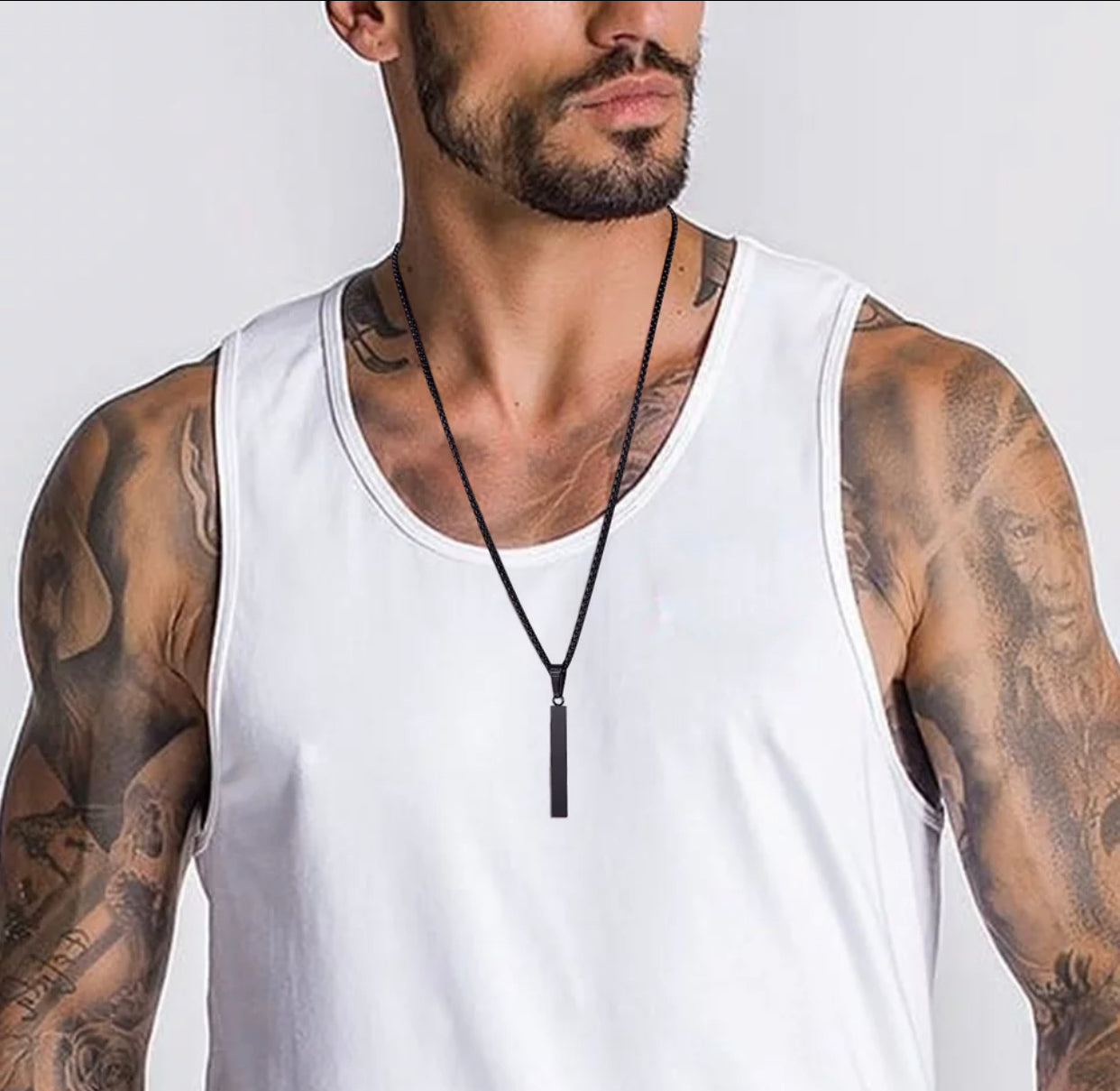 CHRISPINO MENS BAR PENDENT NECKLACE