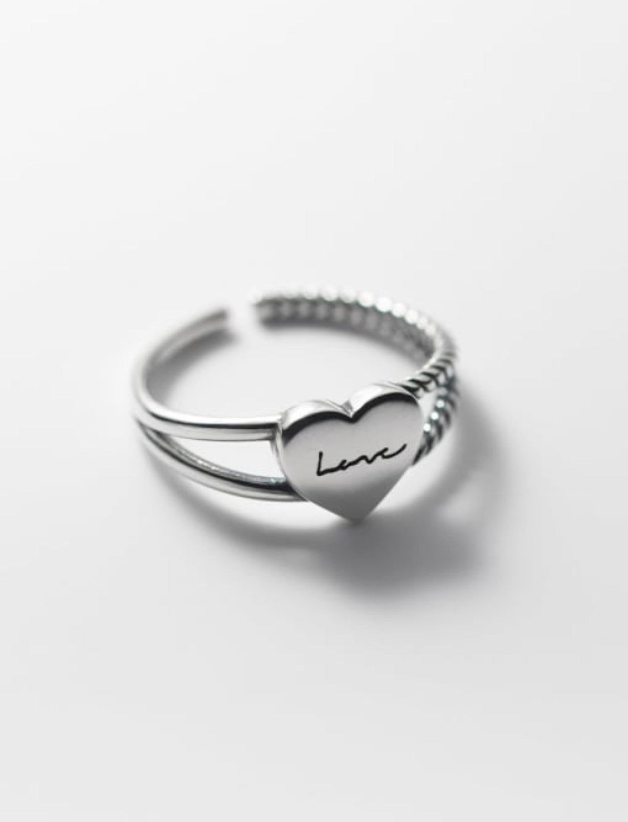 CECELIA ROPE CHAIN STERLING SILVER BAND LOVE RING