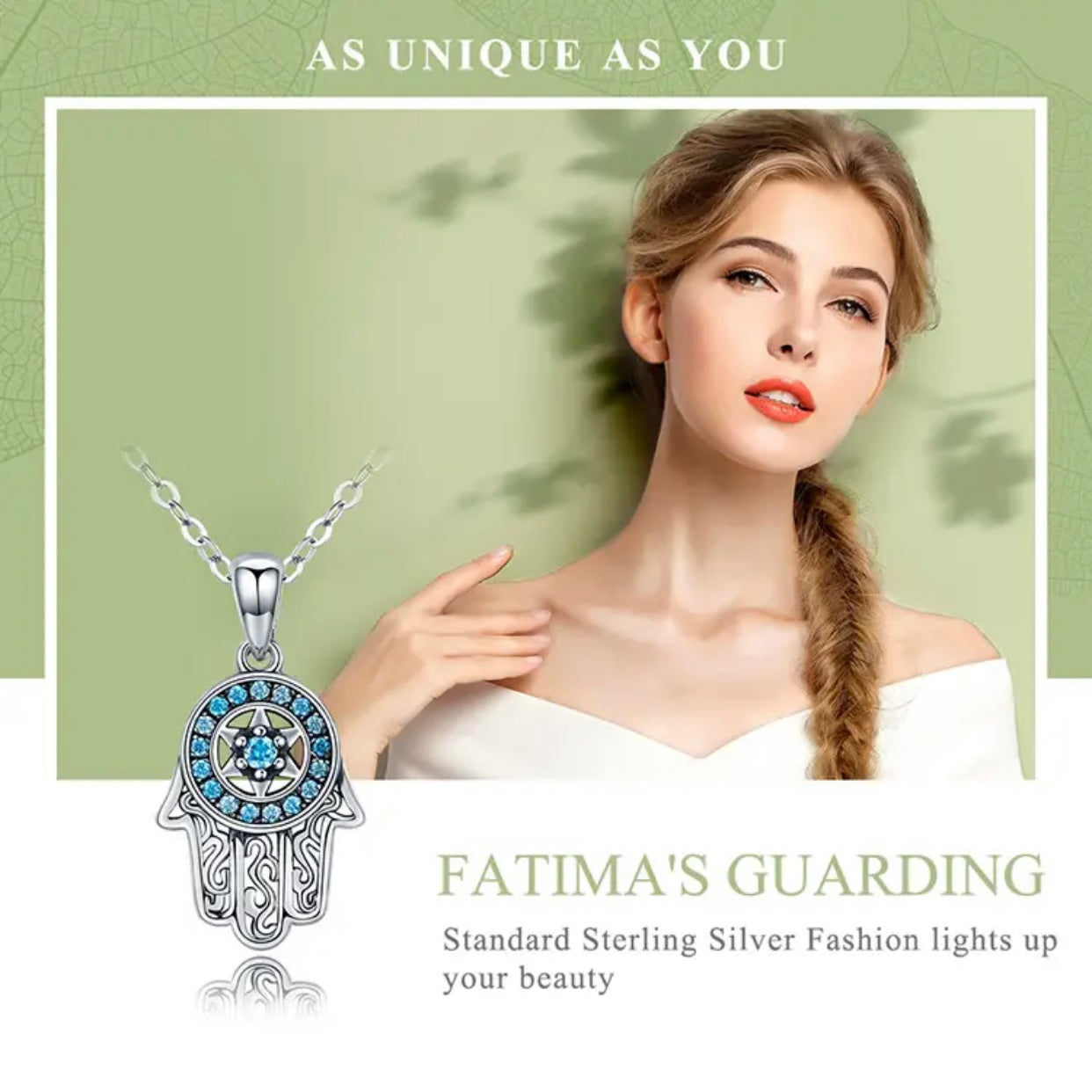 MICAELA STERLING SILVER FATIMA NECKLACE