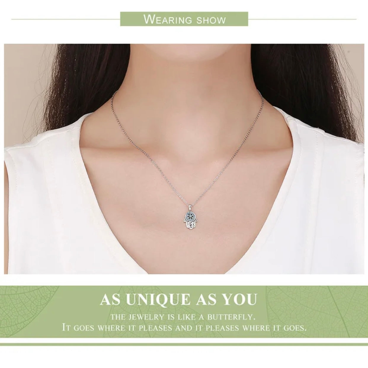 MICAELA STERLING SILVER FATIMA NECKLACE