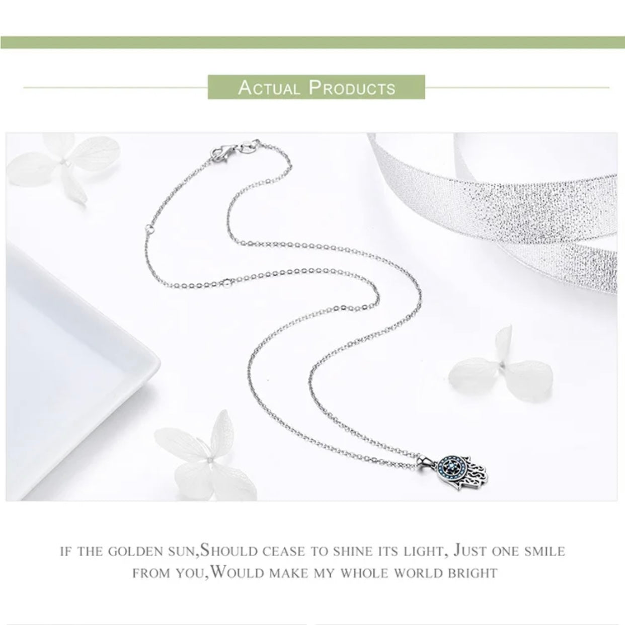 MICAELA STERLING SILVER FATIMA NECKLACE