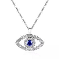 VENETIA STERLING SILVER BLING EVIL EYE NECKLACE