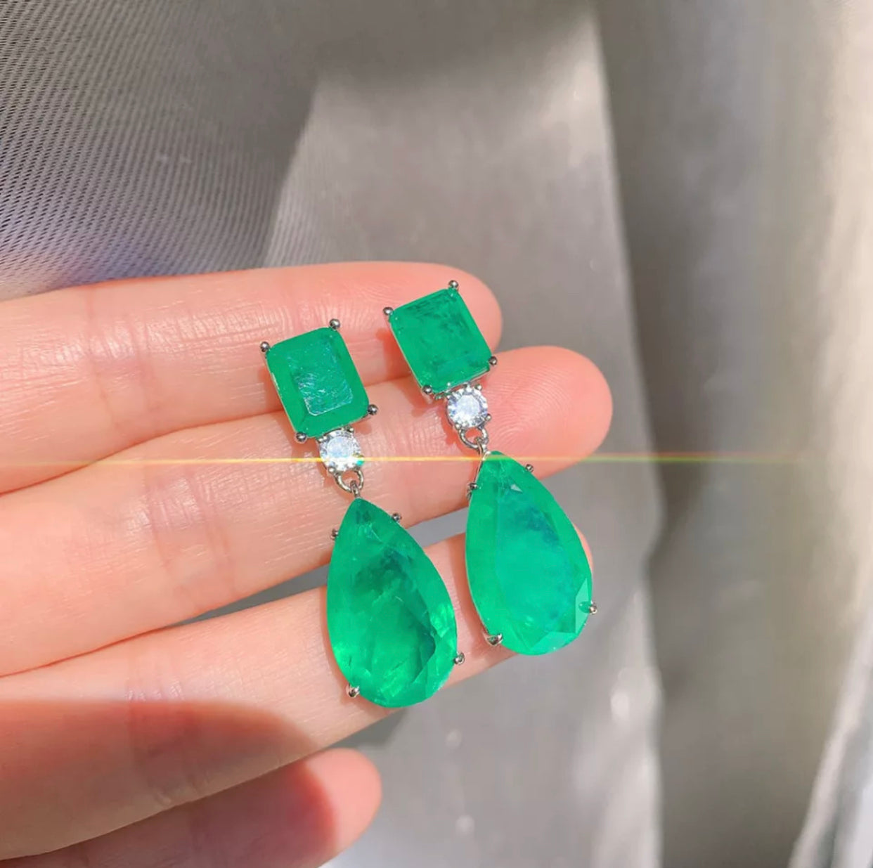 PATRIZIA PARAIBA TOURMALINE STERLING SILVER EARRINGS