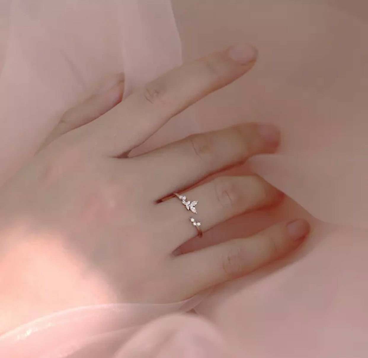 CATERNIA DAINTY BUTTERFLY STERLING SILVER RING