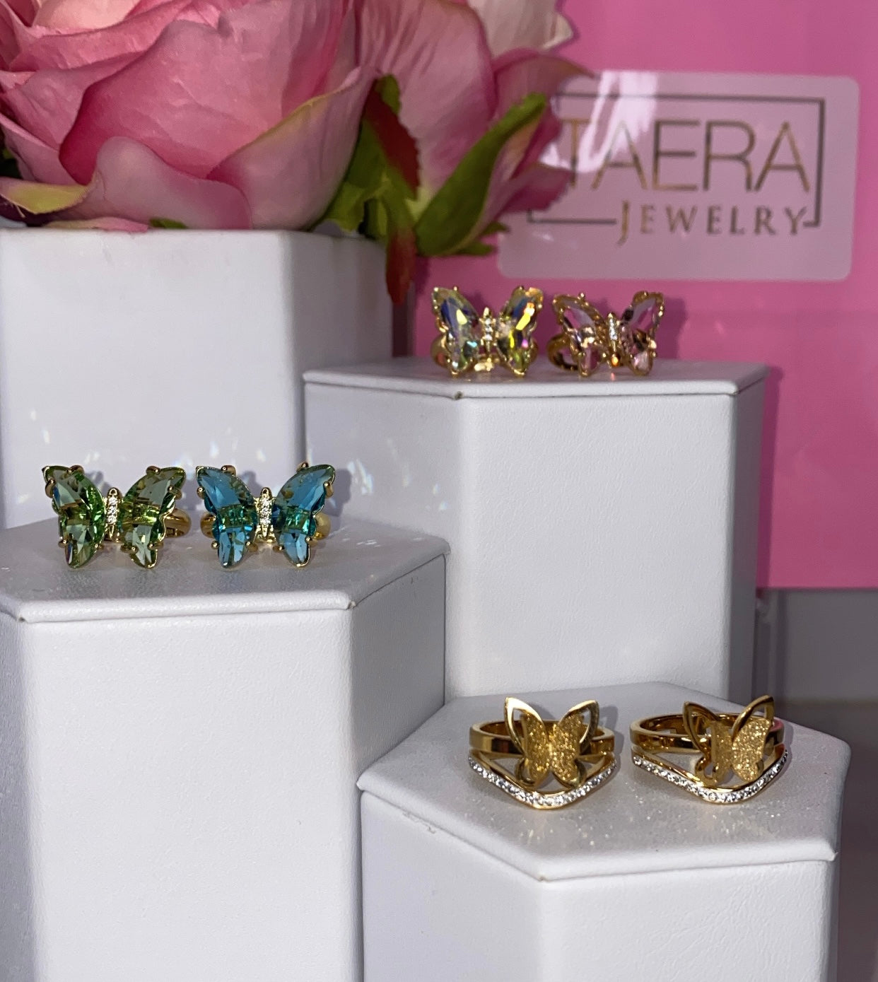 FARFALLA CRYSTAL BUTTERFLY RING