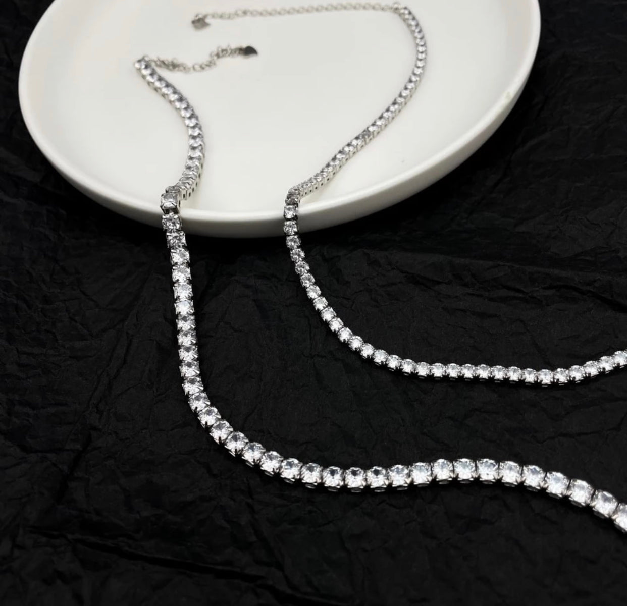 DEMETRA STERLING SILVER MOISSANITE TENNIS NECKLACE