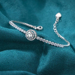 JUSTINA STERLING SILVER MOISSANITE TENNIS BRACELET