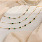 TRINITY STERLING SILVER EMERALD LINK BRACELET