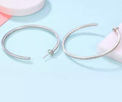 ZORAIDA STERLING SILVER PAVE HOOP EARRINGS