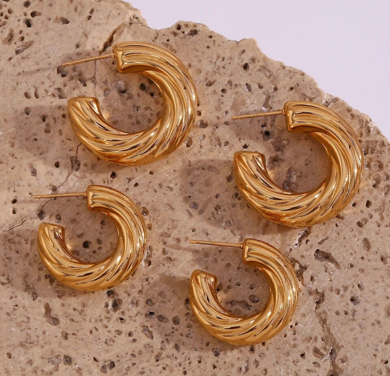 NINETTA CHUNKY TEXTURED EARRINGS