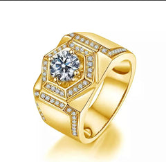 HERRAN 1CT SIGNET MOISSANITE DIAMOND RING