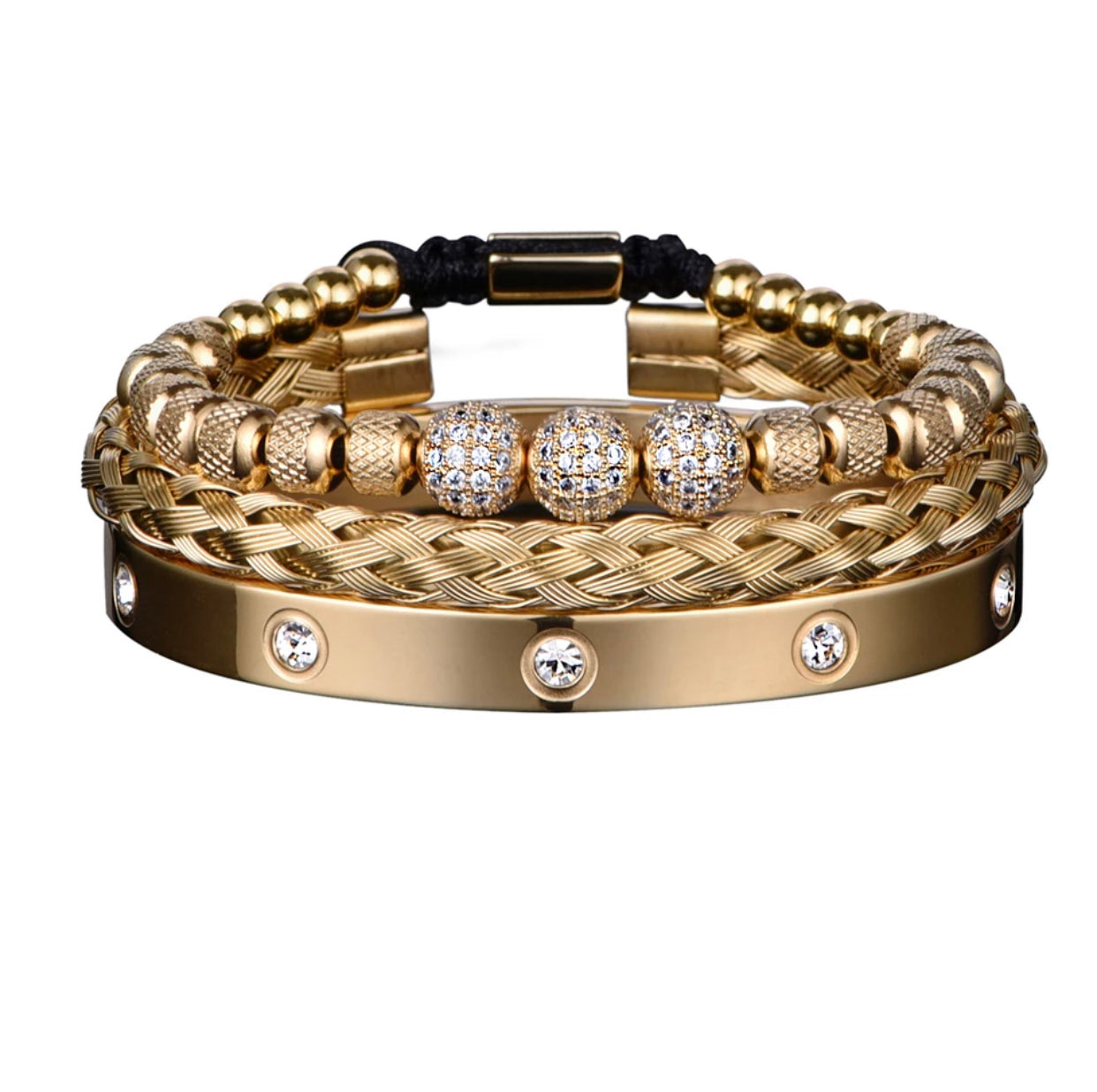 MATTEO 3 PIECE BEAD BLING BRACELET