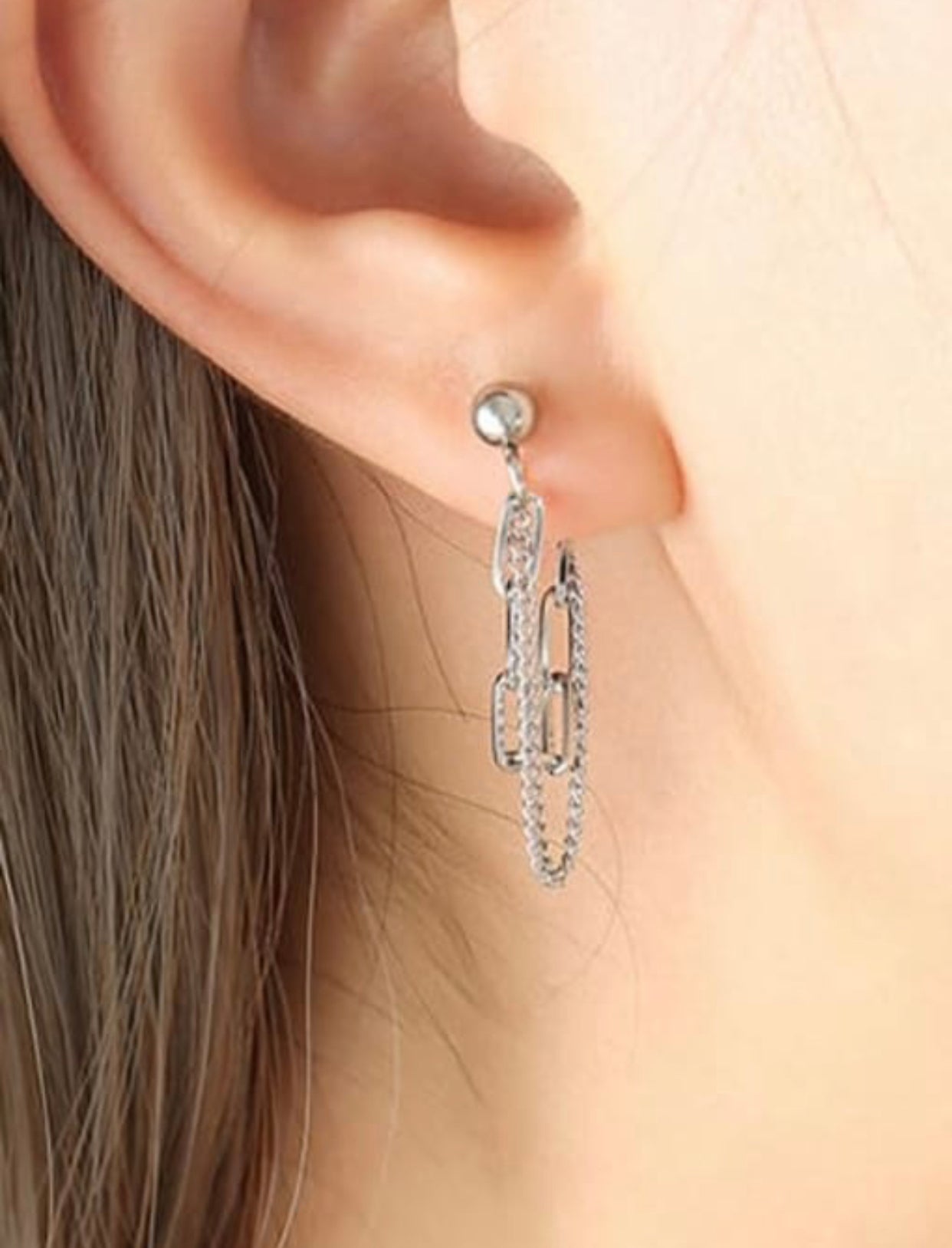KADIE CHAIN LINK ROPE STUD EARRINGS