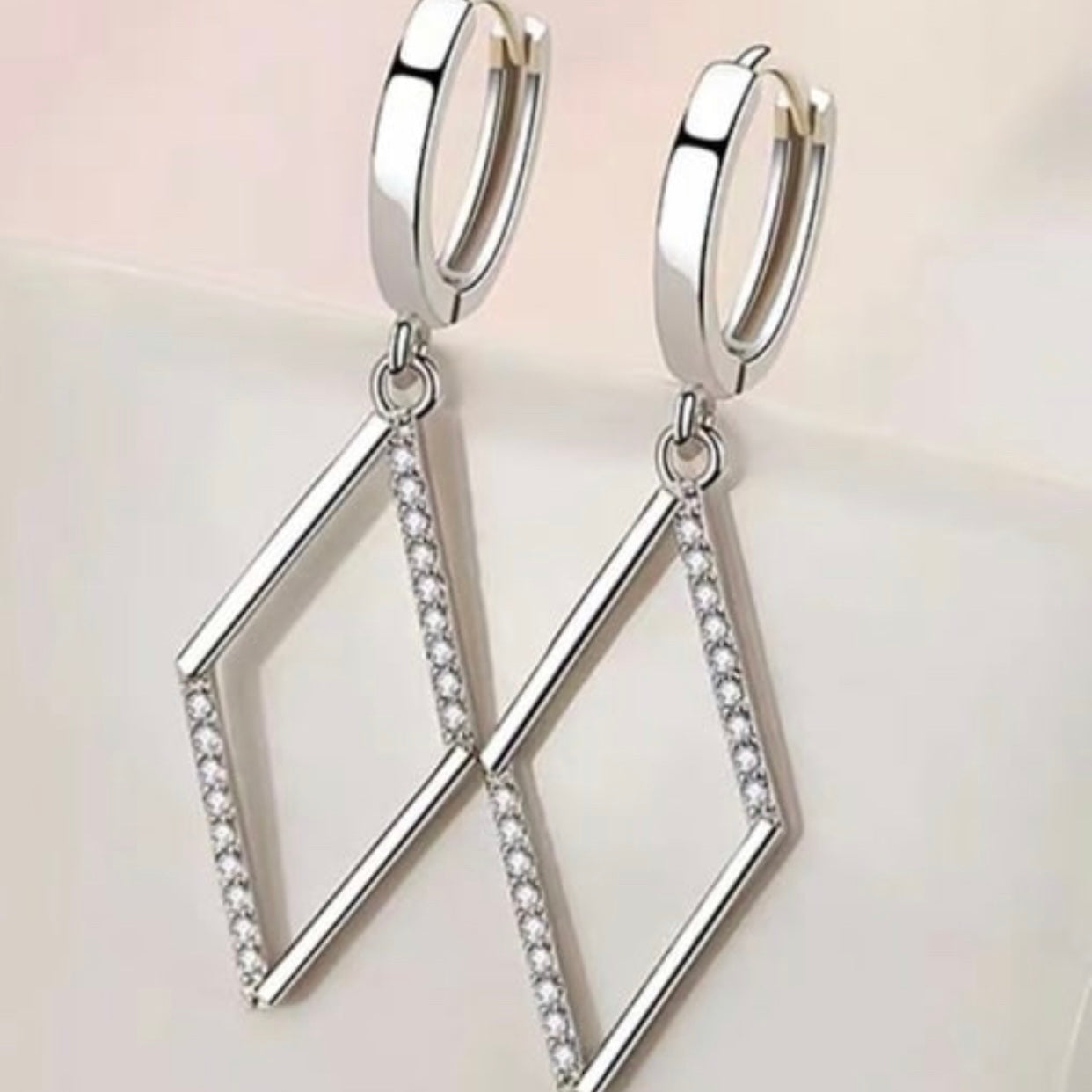 SANCIA STERLING SILVER TRIANGLE EARRINGS
