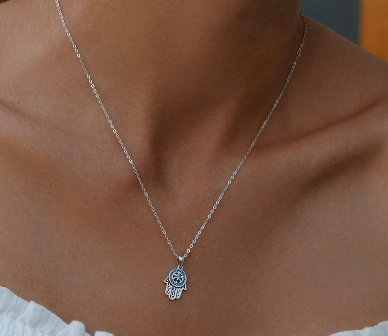 MICAELA STERLING SILVER FATIMA NECKLACE
