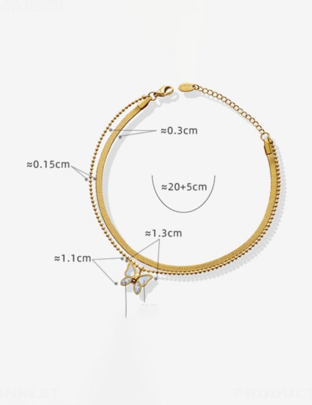 MARINA BUTTERFLY MOTHER OF PEARL ANKLET