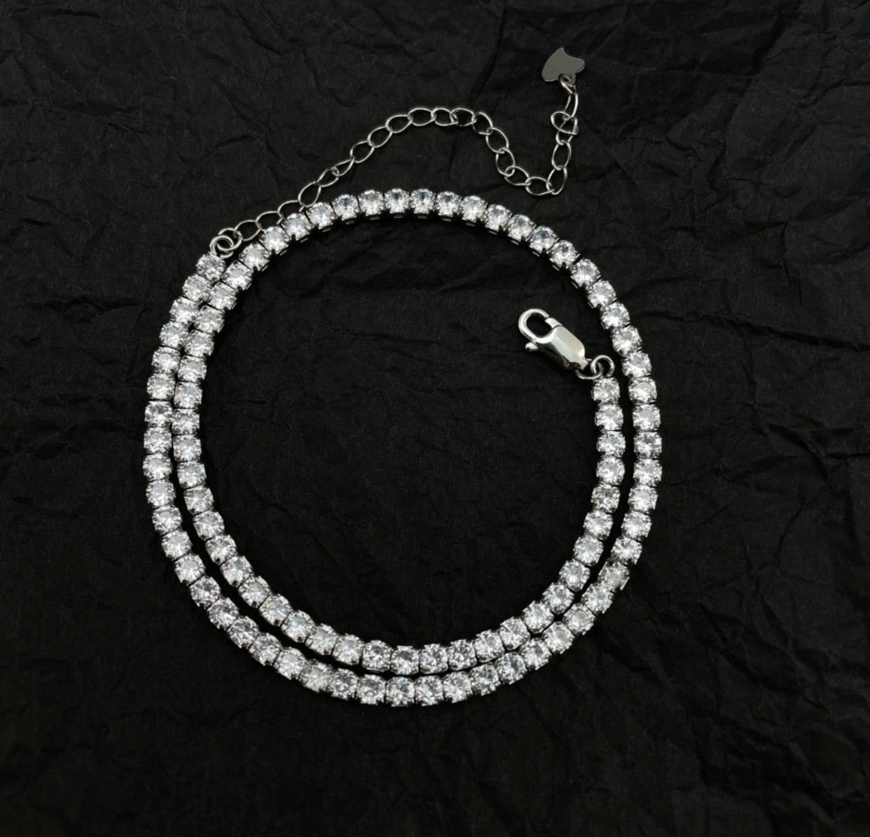 DEMETRA STERLING SILVER MOISSANITE TENNIS NECKLACE