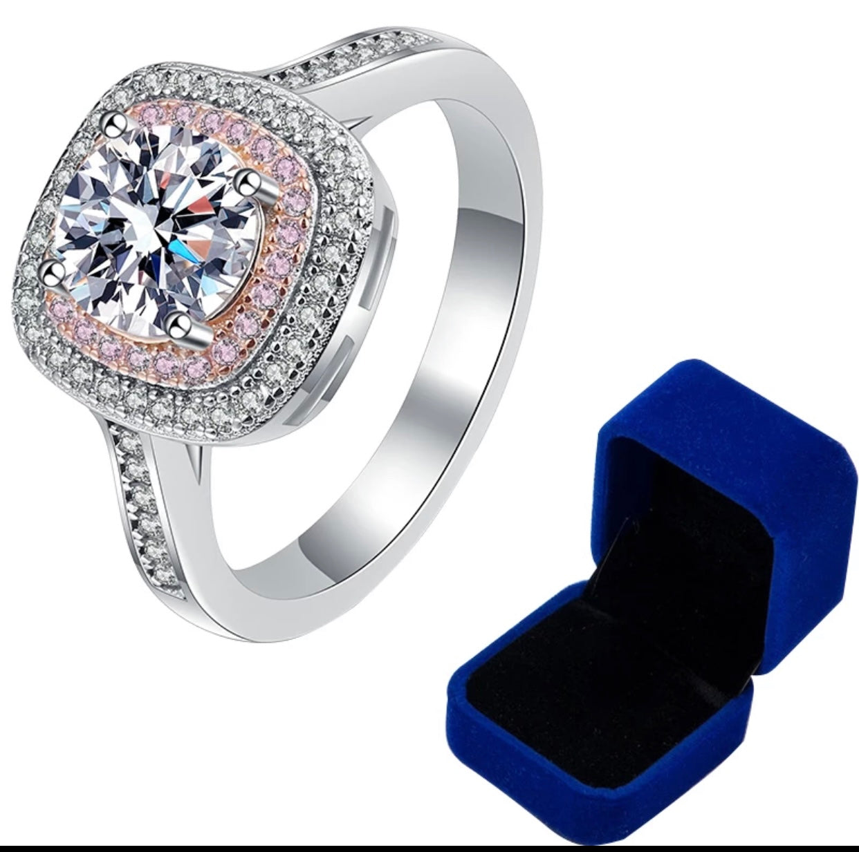 CARINA MOISSANITE PINK DIAMOND RING
