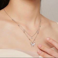 KARMEN STERLING SILVER LARIAT BUTTERFLY NECKLACE