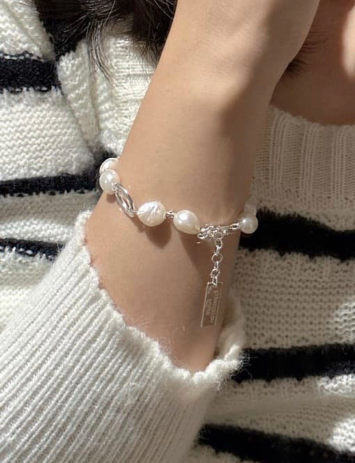 BAMBI STERLING SILVER FRESHWATER PEARL BRACELET