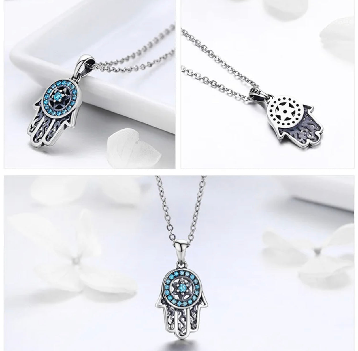 MICAELA STERLING SILVER FATIMA NECKLACE