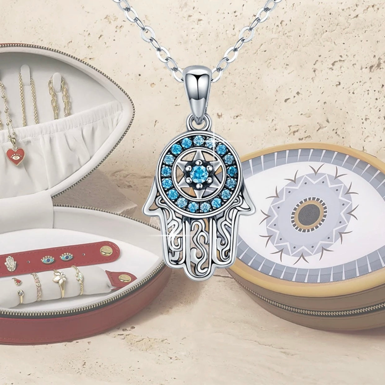 MICAELA STERLING SILVER FATIMA NECKLACE