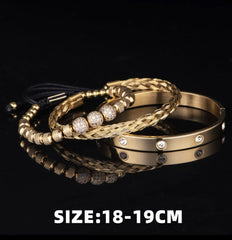 MATTEO 3 PIECE BEAD BLING BRACELET