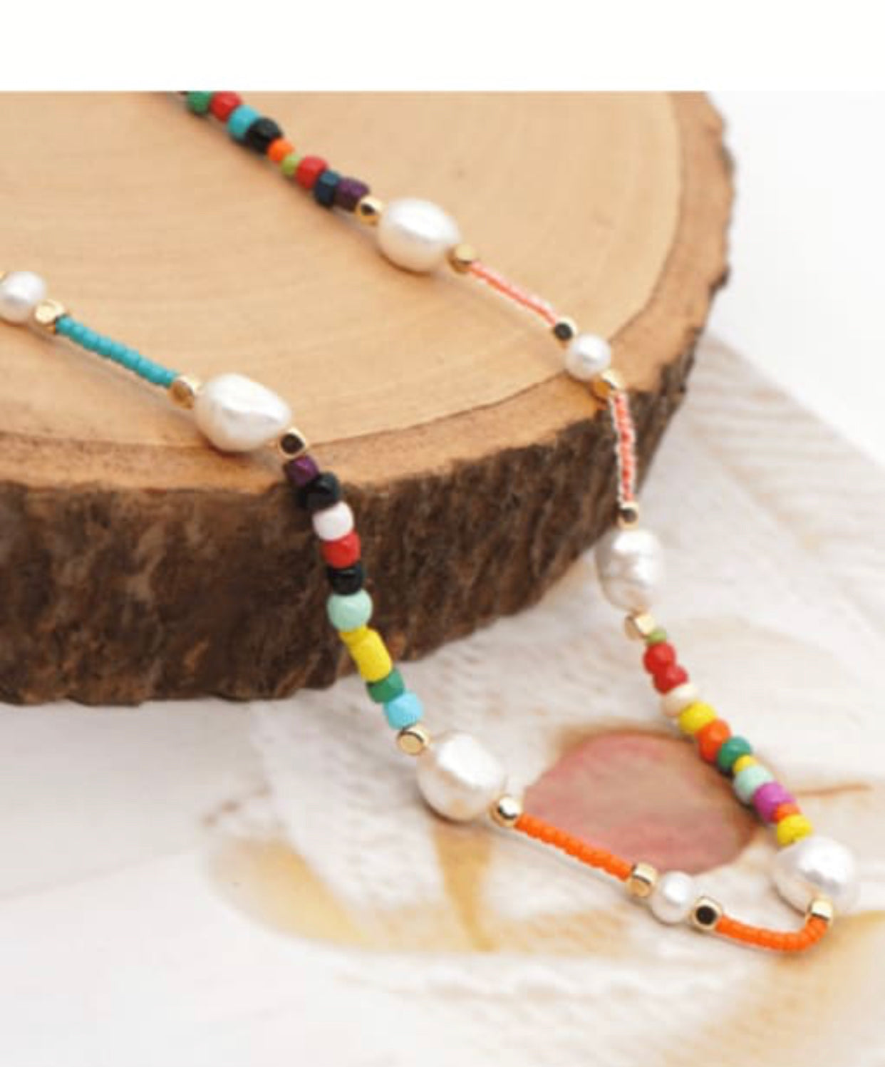 SERENA STERLING SILVER FRESHWATER PEARLS MULTICOLOR BEAD NECKLACE