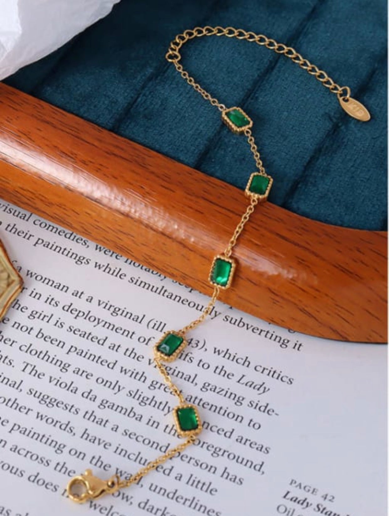 TRINITY STERLING SILVER EMERALD LINK BRACELET