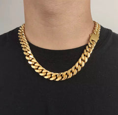 PASQUALINA CUBAN LINK WITH BOX CLASP NECKLACE