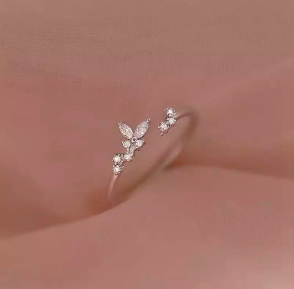 CATERNIA DAINTY BUTTERFLY STERLING SILVER RING