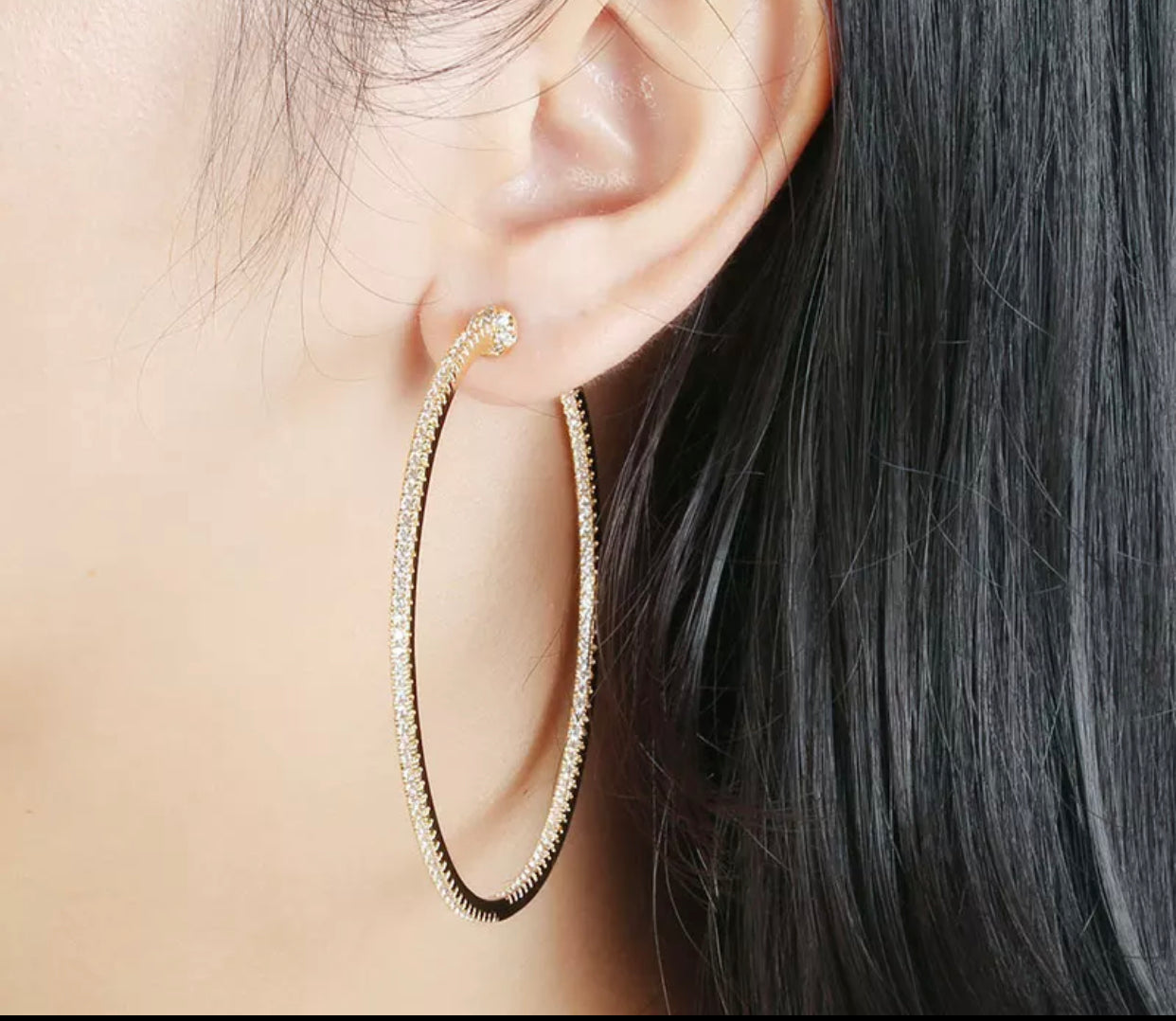 ORIANA BLING HOOP EARRINGS