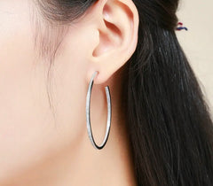 ZORAIDA STERLING SILVER PAVE HOOP EARRINGS