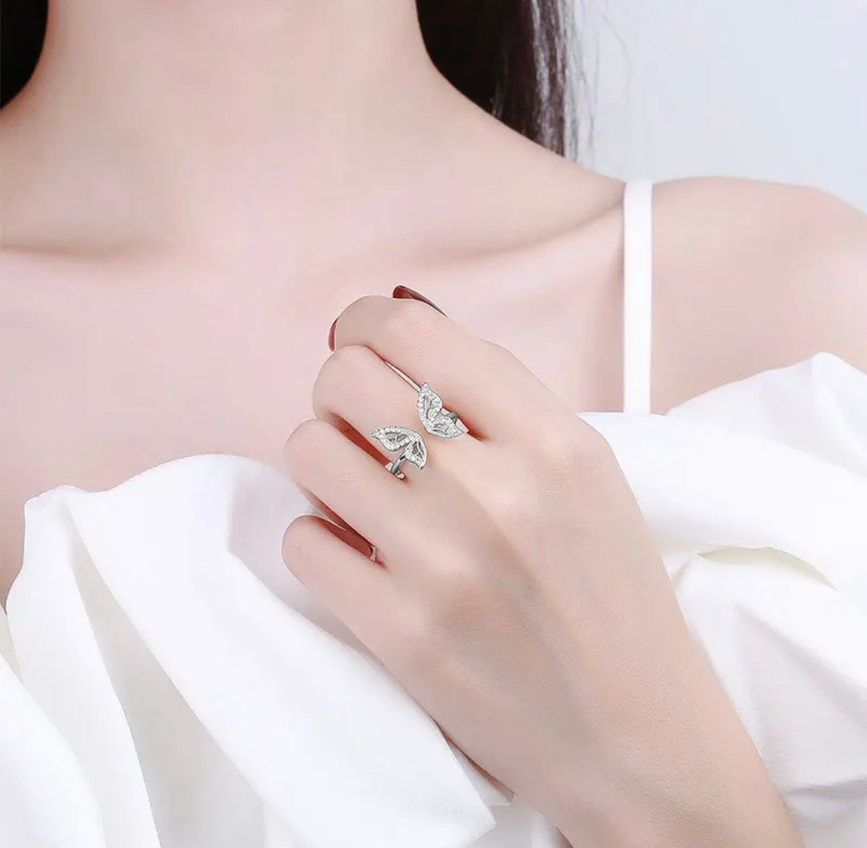 CARMELO CUBIC ZIRCONIA OPEN BUTTERFLY RING