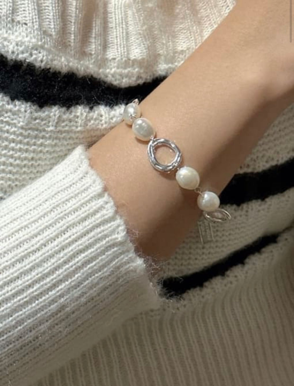 BAMBI STERLING SILVER FRESHWATER PEARL BRACELET