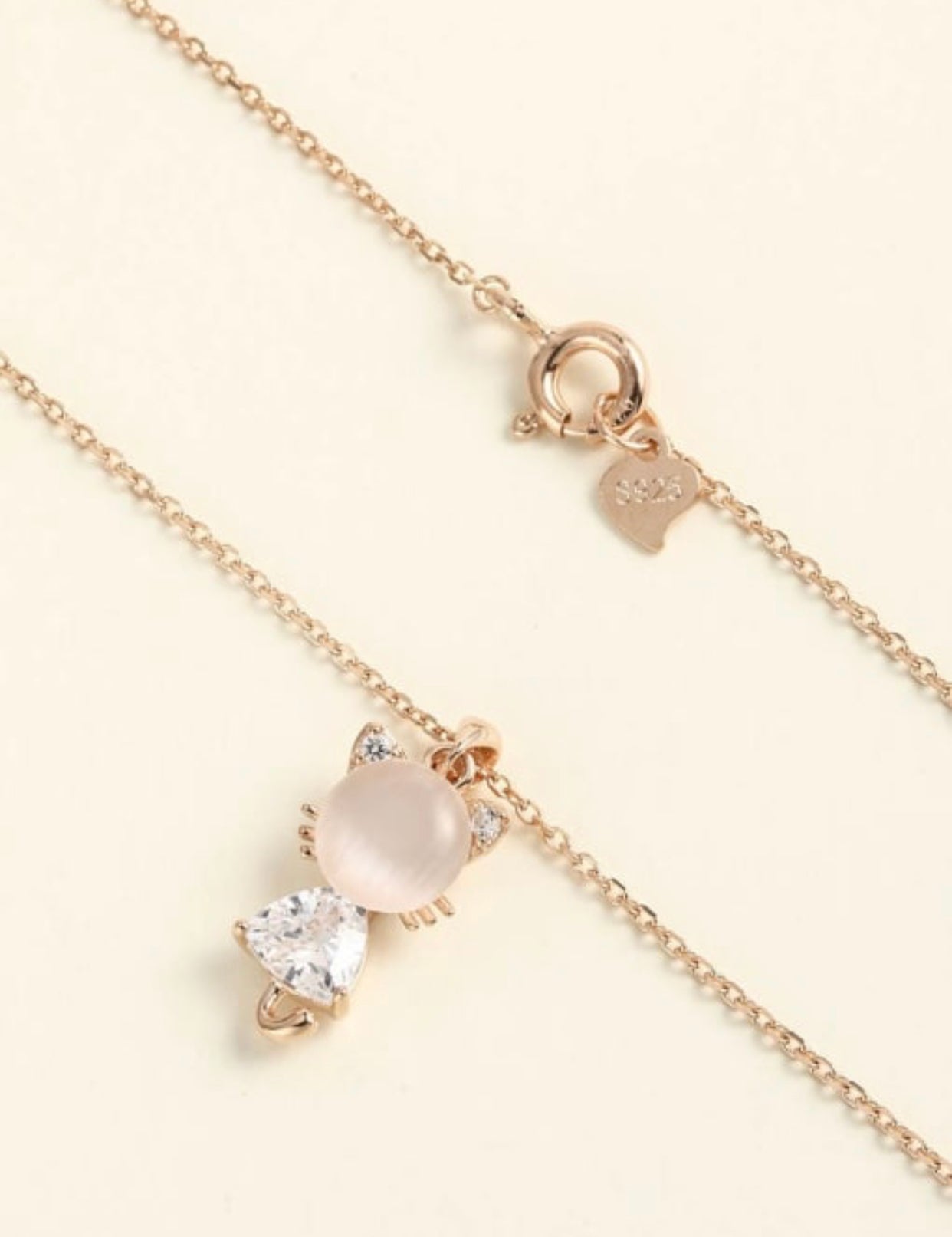 AMALIA KITTY STERLING SILVER ROSE GOLD PENDENT