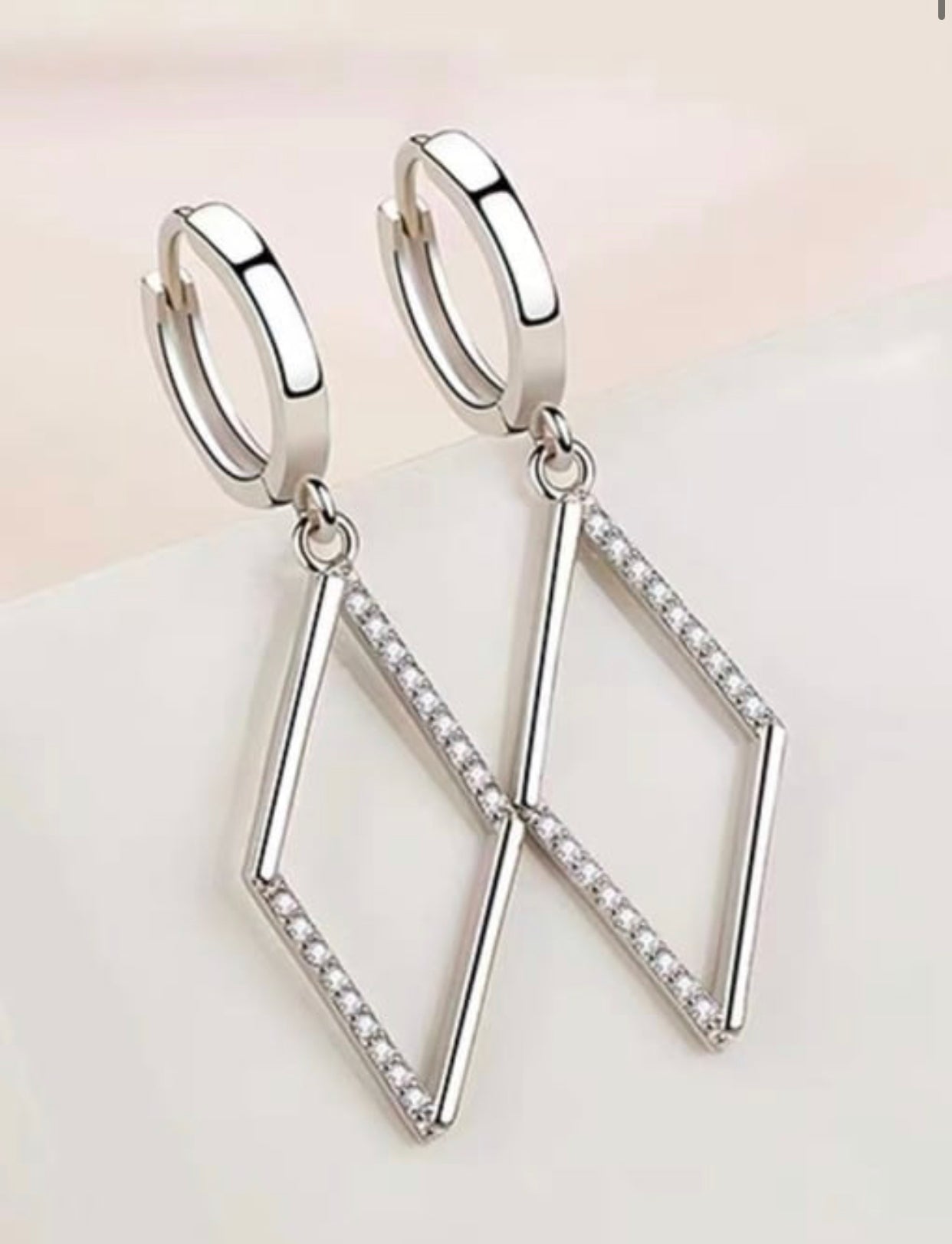 SANCIA STERLING SILVER TRIANGLE EARRINGS