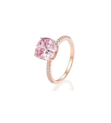COSTANZA HIGH CARBON STERLING SILVER COCKTAIL PINK DIAMOND RING