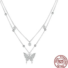 KARMEN STERLING SILVER LARIAT BUTTERFLY NECKLACE