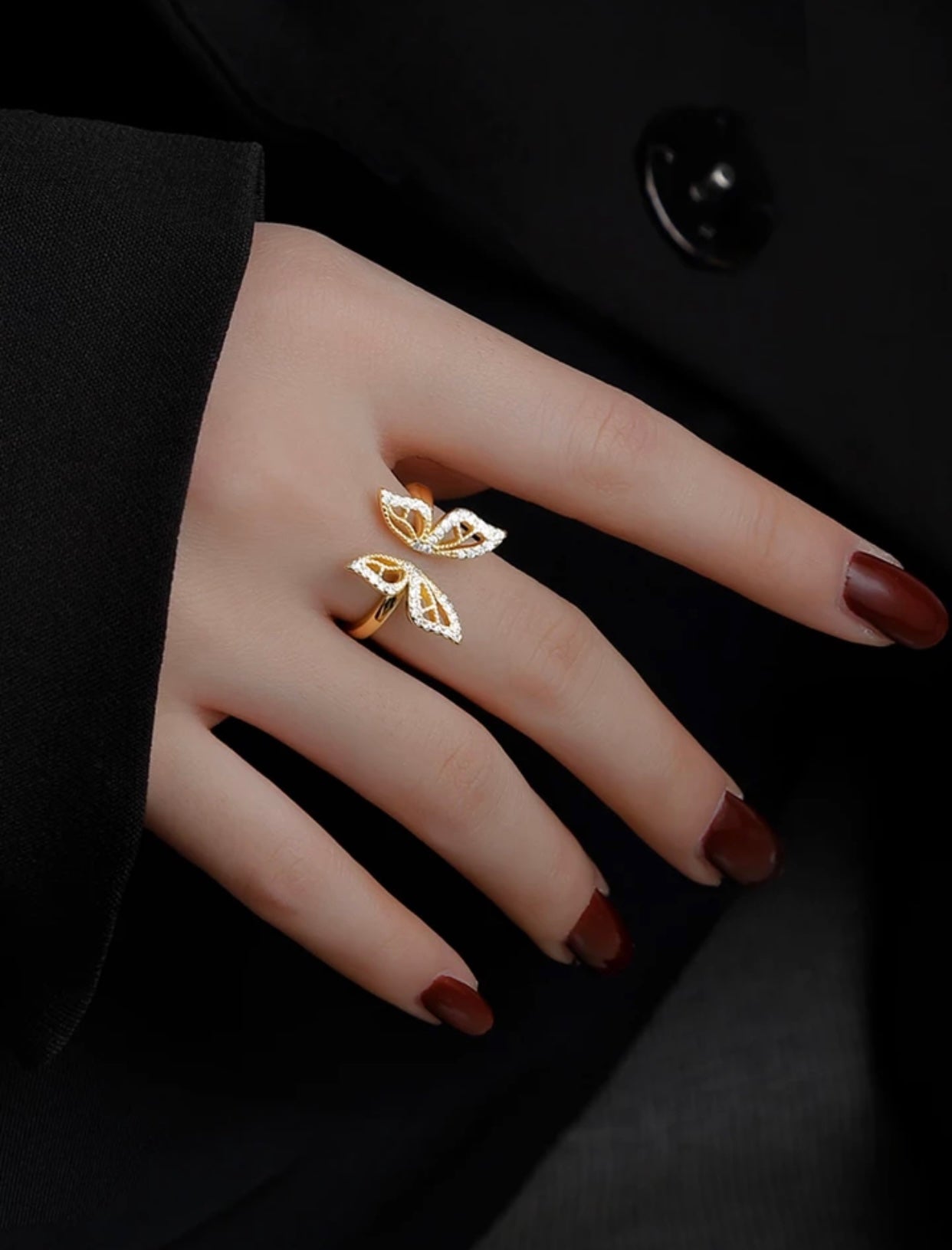 CARMELO CUBIC ZIRCONIA OPEN BUTTERFLY RING